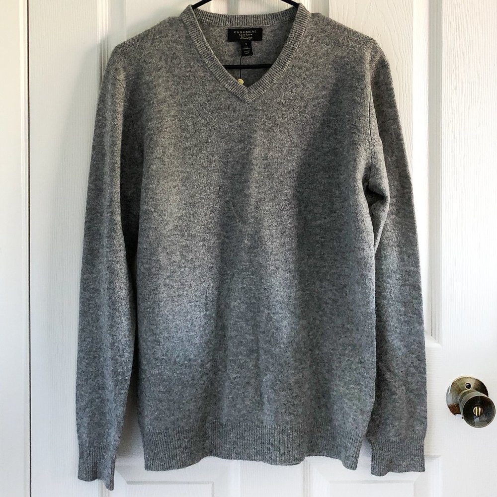Heathered Grey Cashmere Sweater - Men's Small